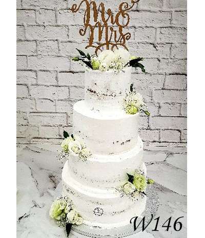 Tort ślubny - Mr&Mrs biały