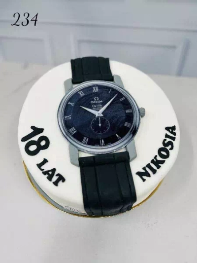 tort okazjonalny - zegarek omega czarny