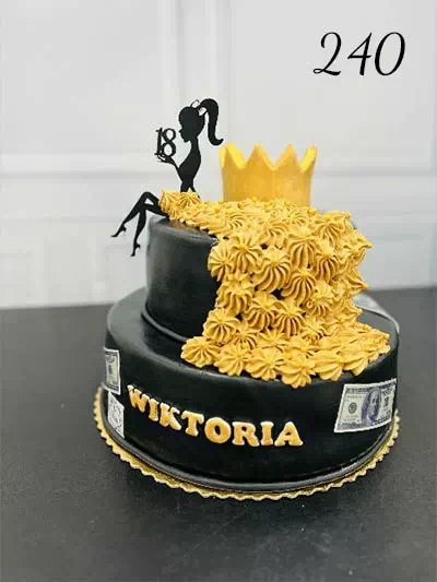 Tort okazjonalny 19 urodziny - gold& black
